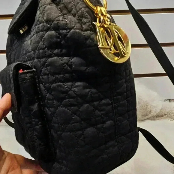 Dior Black Cannage Nylon Mini Drawstring Backpack - Picture 5 of 16